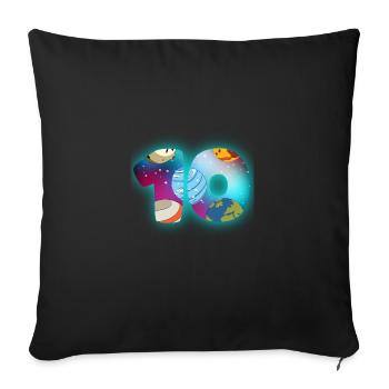 I AM 10 10 Birthday Boy 10 Years Of Space - Sofa pillowcase 17,3'' x 17,3'' (45 x 45 cm) - black - Front