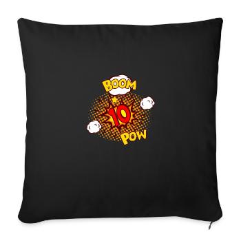 BD ANNIVERSAIRE 10 ans garçon 10 ans - Housse de coussin décorative 45 x 45 cm - noir - Devant