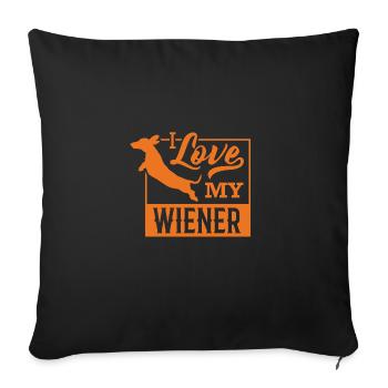 Ich Liebe Meinen Dackel Dachshund Teckel - Sofakissenbezug 45 x 45 cm - Schwarz - Vorne