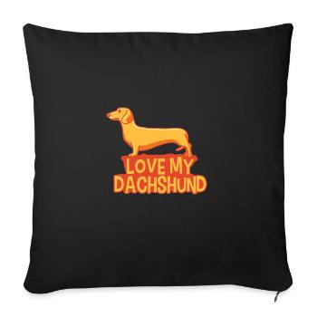 Ich Liebe Meinen Dackel Dachshund Teckel - Sofakissenbezug 45 x 45 cm - Schwarz - Vorne