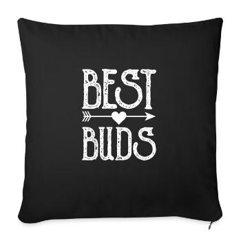 Le meilleur ami de l’amitié des Meilleurs Buds Proverbes - Housse de coussin décorative 45 x 45 cm - noir - Devant