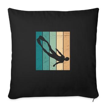 Freitauchen Retro Freitaucher Apnoetaucher Apnoe - Sofakissenbezug 45 x 45 cm - Schwarz - Vorne
