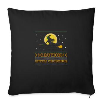 Sorcière Avec Le Bealon Ugly Halloween 2021 Caution femmes - Housse de coussin décorative 45 x 45 cm - noir - Devant
