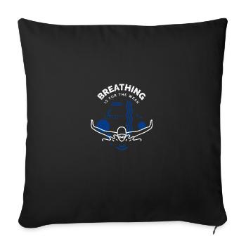 Nager en disant que la respiration drôle est pour les faibles - Housse de coussin décorative 45 x 45 cm - noir - Devant
