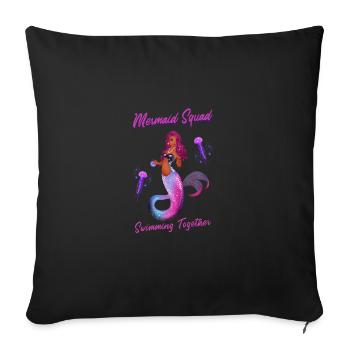 Natation En disant drôle d’escouade de sirènes Natation - Housse de coussin décorative 45 x 45 cm - noir - Devant