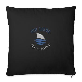 Schwimmen Spruch Lustig Ich Liebe Schwimmen - Sofakissenbezug 45 x 45 cm - Schwarz - Vorne