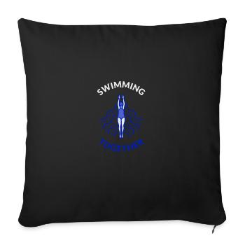 Club de natation Nager ensemble - Housse de coussin décorative 45 x 45 cm - noir - Devant