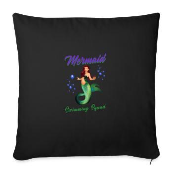 Sirènes Nageant En Disant Sirène Natation - Housse de coussin décorative 45 x 45 cm - noir - Devant