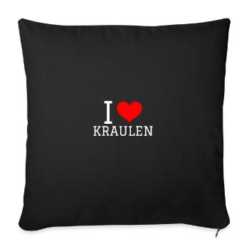 Nager en disant drôle J’aime ramper - Housse de coussin décorative 45 x 45 cm - noir - Devant