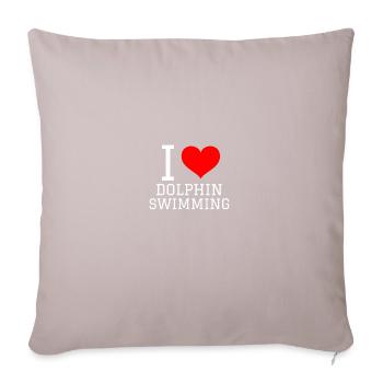 Schwimmen Spruch Lustig I Love Dolphin Swimming - Sofakissenbezug 45 x 45 cm - helles Taupe - Vorne