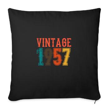 Anniversaire Papa Vintage 1957 - Housse de coussin décorative 45 x 45 cm - noir - Devant