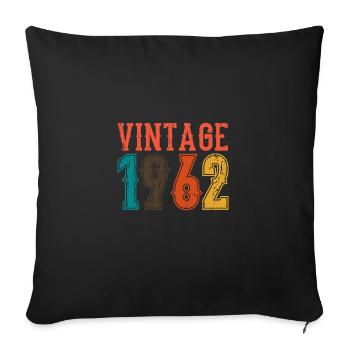 Anniversaire Papa Vintage 1962 - Housse de coussin décorative 45 x 45 cm - noir - Devant