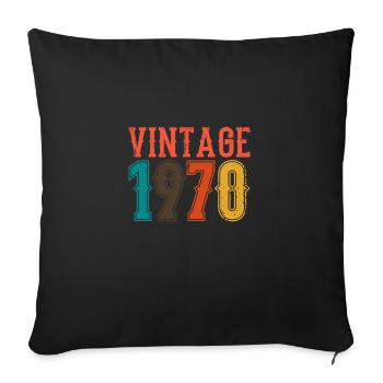 Geburtstag Papa Vintage 1970 - Sofakissenbezug 45 x 45 cm - Schwarz - Vorne