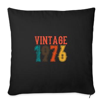 Anniversaire Papa Vintage 1976 - Housse de coussin décorative 45 x 45 cm - noir - Devant