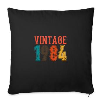 Anniversaire Papa Vintage 1984 - Housse de coussin décorative 45 x 45 cm - noir - Devant