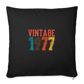 Anniversaire Papa Vintage 1977 - Housse de coussin décorative 45 x 45 cm - noir - Devant