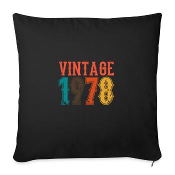 Anniversaire Papa Vintage 1978 - Housse de coussin décorative 45 x 45 cm - noir - Devant