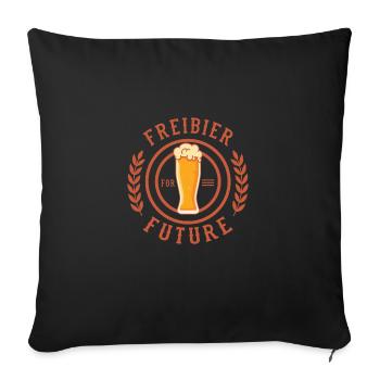 Biertrinker Freibier For Future - Sofakissenbezug 45 x 45 cm - Schwarz - Vorne