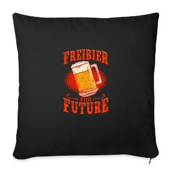Biertrinker Freibier For Future - Sofakissenbezug 45 x 45 cm - Schwarz - Vorne