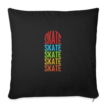 Skateboarder Skateboard Skate Pattern - Housse de coussin décorative 45 x 45 cm - noir - Devant