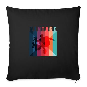 Skateboarder Vintage Skateboard Trick - Housse de coussin décorative 45 x 45 cm - noir - Devant