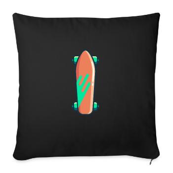 Skateboarder Retro Skateboard Vintage - Sofa pillowcase 17,3'' x 17,3'' (45 x 45 cm) - black - Front