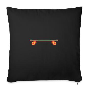 Skateboard Retro Longboard Vintage - Sofa pillowcase 17,3'' x 17,3'' (45 x 45 cm) - black - Front