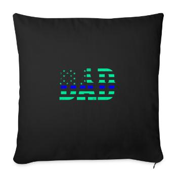 Policeman Father's Day Dad USA Flag - Sofa pillowcase 17,3'' x 17,3'' (45 x 45 cm) - black - Front