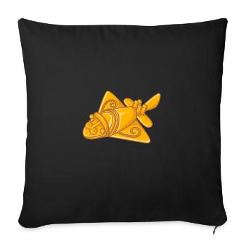 Théorie des anciens astronautes Quimbaya Avion - Housse de coussin décorative 45 x 45 cm - noir - Devant