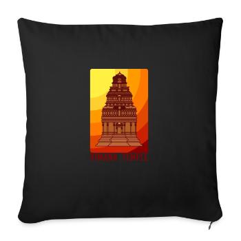 Théorie des anciens astronautes Temple vimana - Housse de coussin décorative 45 x 45 cm - noir - Devant