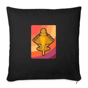 Ancient Astronaut Theory Quimbaya Airplane - Sofa pillowcase 17,3'' x 17,3'' (45 x 45 cm) - black - Front
