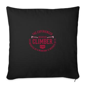 Dictons d’alpinisme La montagne expérimentée - Housse de coussin décorative 45 x 45 cm - noir - Devant