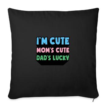 Maman Papa Bébé Je suis Mignon Maman Mignon Papa’s Lucky - Housse de coussin décorative 45 x 45 cm - noir - Devant