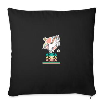 Abida First Name Name Gift Sweet Unicorn - Sofa pillowcase 17,3'' x 17,3'' (45 x 45 cm) - black - Front