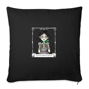 Lolita gothique regarde-moi dans l’eye-liner et dis - Housse de coussin décorative 45 x 45 cm - noir - Devant