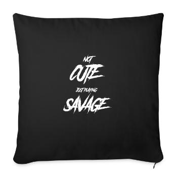 Grufti says funny, not cute. Plays - Sofa pillowcase 17,3'' x 17,3'' (45 x 45 cm) - black - Front