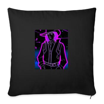 Goth Synthwave Outrun Goth Cowboy - Sofa pillowcase 17,3'' x 17,3'' (45 x 45 cm) - black - Front