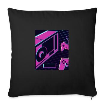 Vaporwave Aesthetic Gaming Console Future - Housse de coussin décorative 45 x 45 cm - noir - Devant