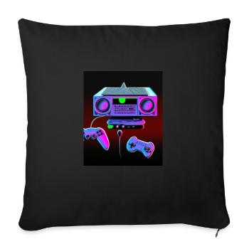 Vaporwave Aesthetic Retro Gaming Console - Sofa pillowcase 17,3'' x 17,3'' (45 x 45 cm) - black - Front