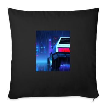 Vaporwave Esthétique Auto Night Rain - Housse de coussin décorative 45 x 45 cm - noir - Devant