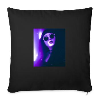 Goth Vaporwave Sexy Goth Girl Mit Dunkler Brille - Sofakissenbezug 45 x 45 cm - Schwarz - Vorne