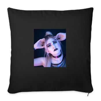 Goth Vaporwave Sexy Goth Girl In Trance - Sofa pillowcase 17,3'' x 17,3'' (45 x 45 cm) - black - Front