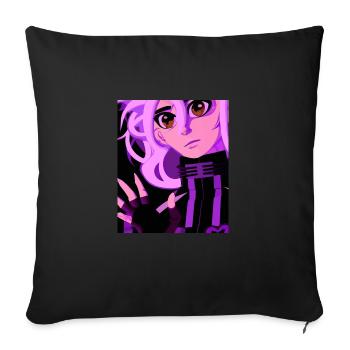Goth Anime Vaporwave Sexy Goth Girl - Sofa pillowcase 17,3'' x 17,3'' (45 x 45 cm) - black - Front