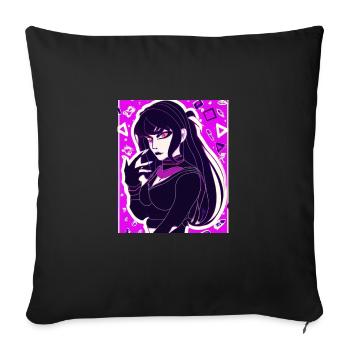 Goth Anime Vaporwave Cute Creepy Goth Girl - Sofa pillowcase 17,3'' x 17,3'' (45 x 45 cm) - black - Front