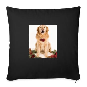 Couronne de l’Avent Golden Retriever des chiens de Noël - Housse de coussin décorative 45 x 45 cm - noir - Devant