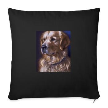 Golden Retriever Portrait Vincent Van Gogh Style - Sofa pillowcase 17,3'' x 17,3'' (45 x 45 cm) - black - Front