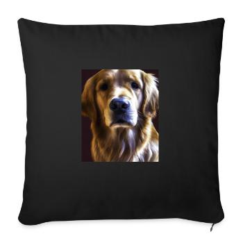 Golden Retriever Portrait Vincent Van Gogh Style - Sofa pillowcase 17,3'' x 17,3'' (45 x 45 cm) - black - Front