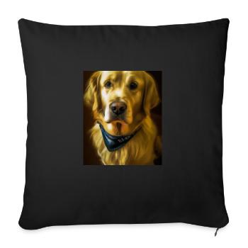 Golden Retriever Portrait Vincent Van Gogh Style - Sofa pillowcase 17,3'' x 17,3'' (45 x 45 cm) - black - Front