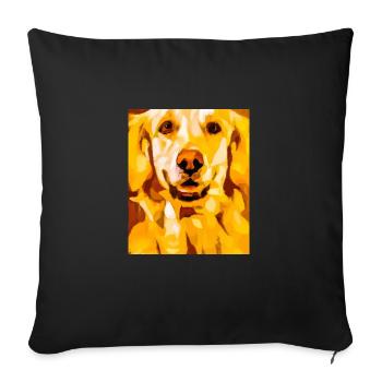 Golden Retriever Portrait Cubisme Chien - Housse de coussin décorative 45 x 45 cm - noir - Devant