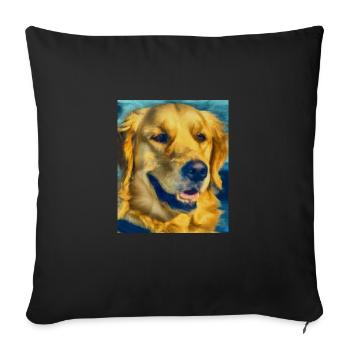 Golden Retriever Portrait Vincent Van Gogh Style - Sofa pillowcase 17,3'' x 17,3'' (45 x 45 cm) - black - Front